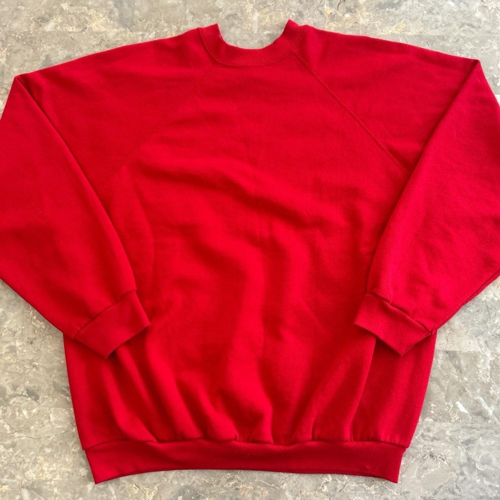 Vintage 1990s Ultra Fleece Red Crewneck Sweatshirt 2XL USA Made